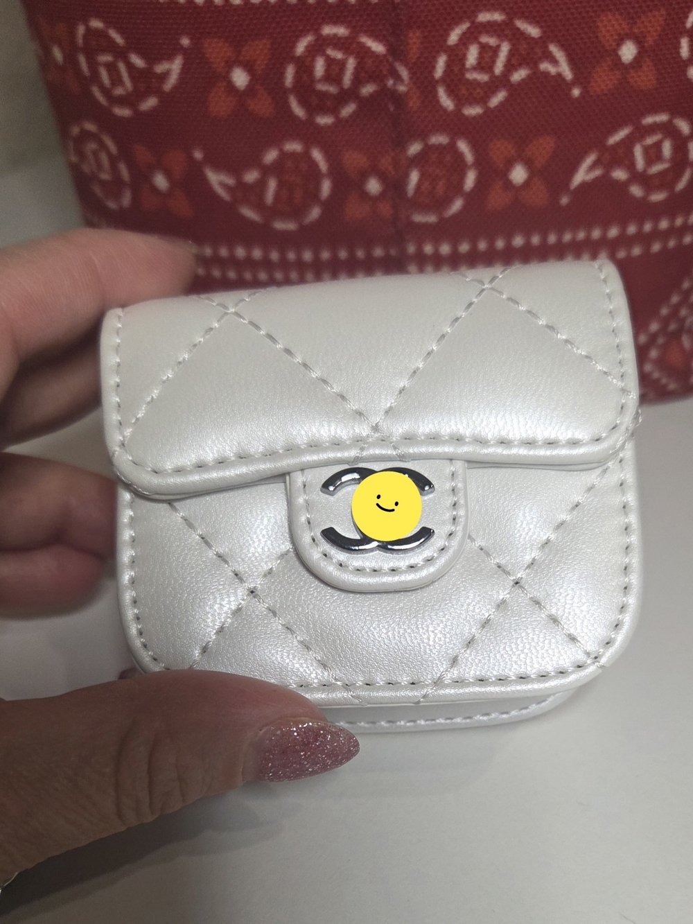 Mini Quilted White Bag Pouch - Designer-Inspired